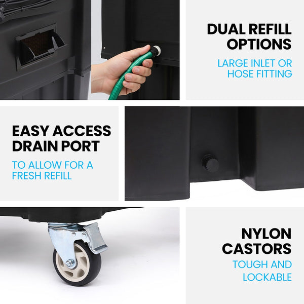 POLYCOOL 130L 750W Evaporative Air Cooler, Commercial Industrial Grade, Remote Control, Purifier, Fan Polycool