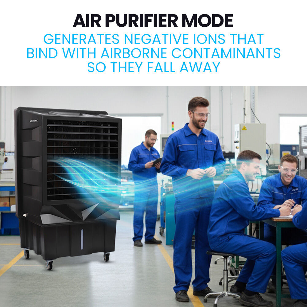 POLYCOOL 130L 750W Evaporative Air Cooler, Commercial Industrial Grade, Remote Control, Purifier, Fan Polycool
