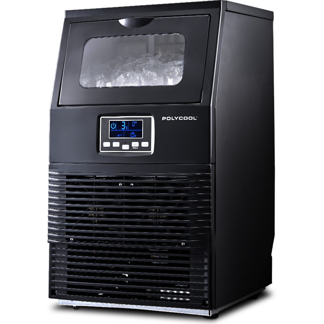 POLYCOOL Commercial Ice Maker Machine, up to 35kg/24hr, Timer & Self Cleaning Programs Polycool