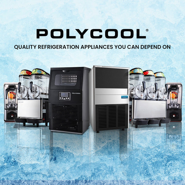 POLYCOOL Commercial Ice Maker Machine, up to 35kg/24hr, Timer & Self Cleaning Programs Polycool