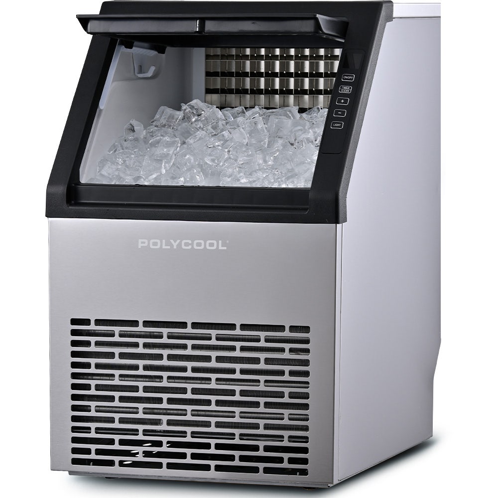 POLYCOOL Commercial Ice Maker Machine, up to 45kg/24hr, Timer & Self Cleaning Programs Polycool