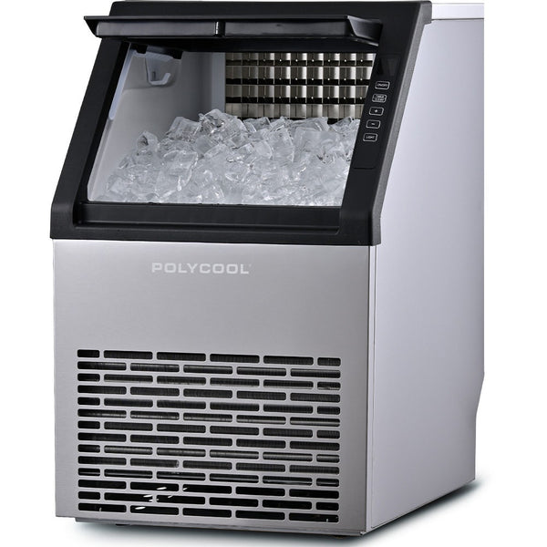 POLYCOOL Commercial Ice Maker Machine, up to 45kg/24hr, Timer & Self Cleaning Programs Polycool