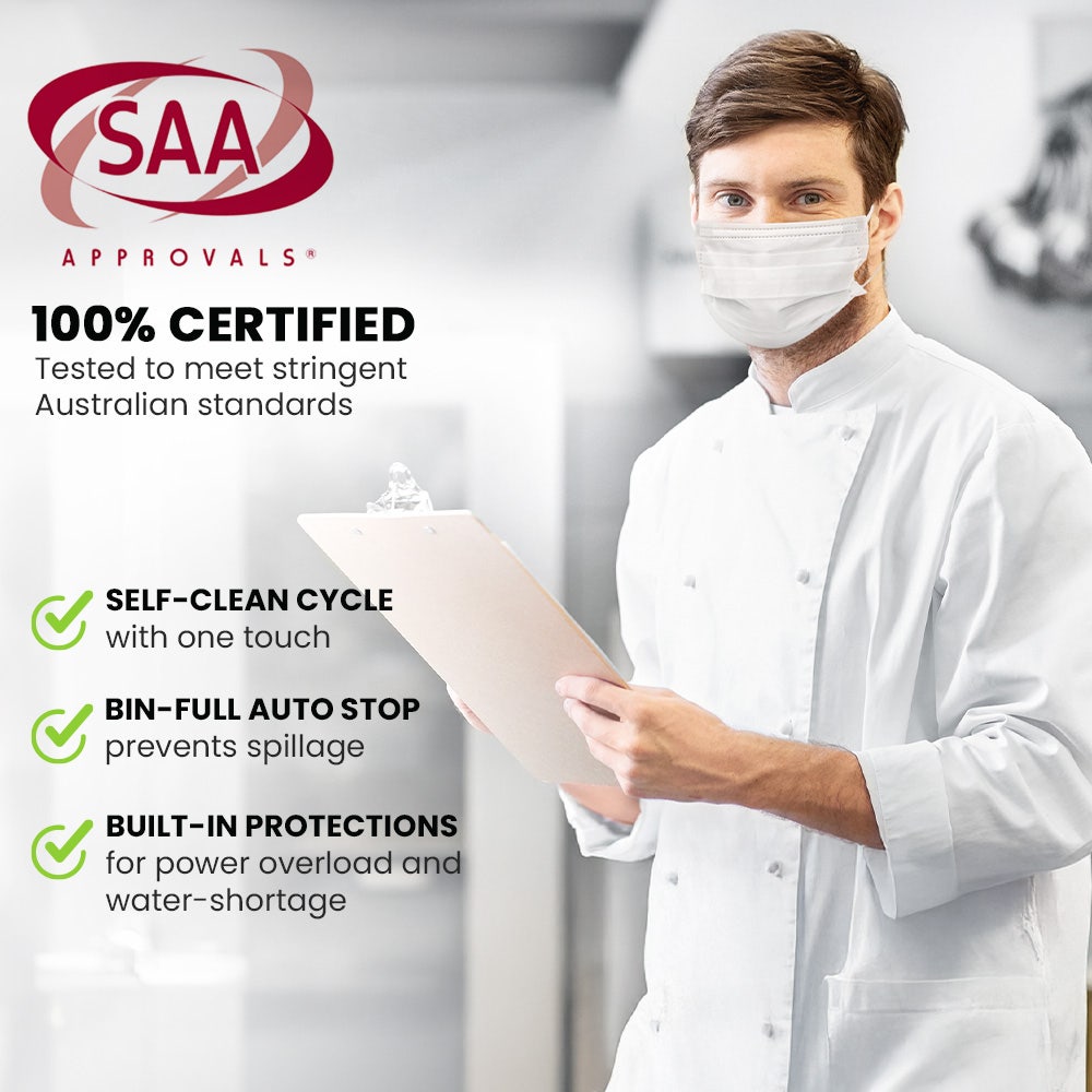 POLYCOOL Commercial Ice Maker Machine, up to 45kg/24hr, Timer & Self Cleaning Programs Polycool