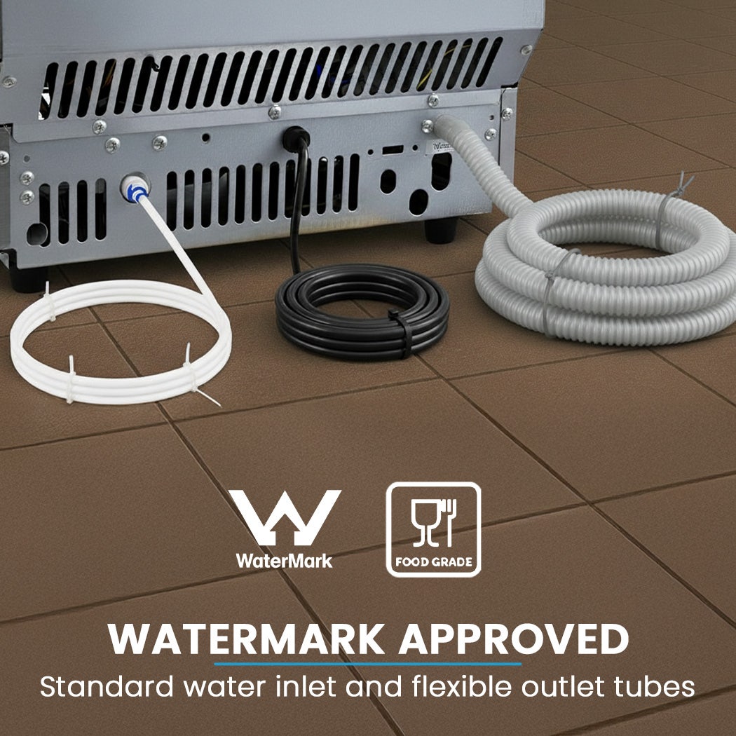 POLYCOOL Commercial Ice Maker Machine, up to 60kg/24hr, Timer & Self Cleaning Programs Awezingly