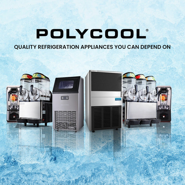 POLYCOOL Commercial Ice Maker Machine, up to 60kg/24hr, Timer & Self Cleaning Programs Awezingly