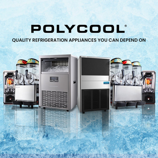 POLYCOOL Commercial Ice Maker Machine, up to 75kg/24hr, Timer & Self Cleaning Programs Polycool