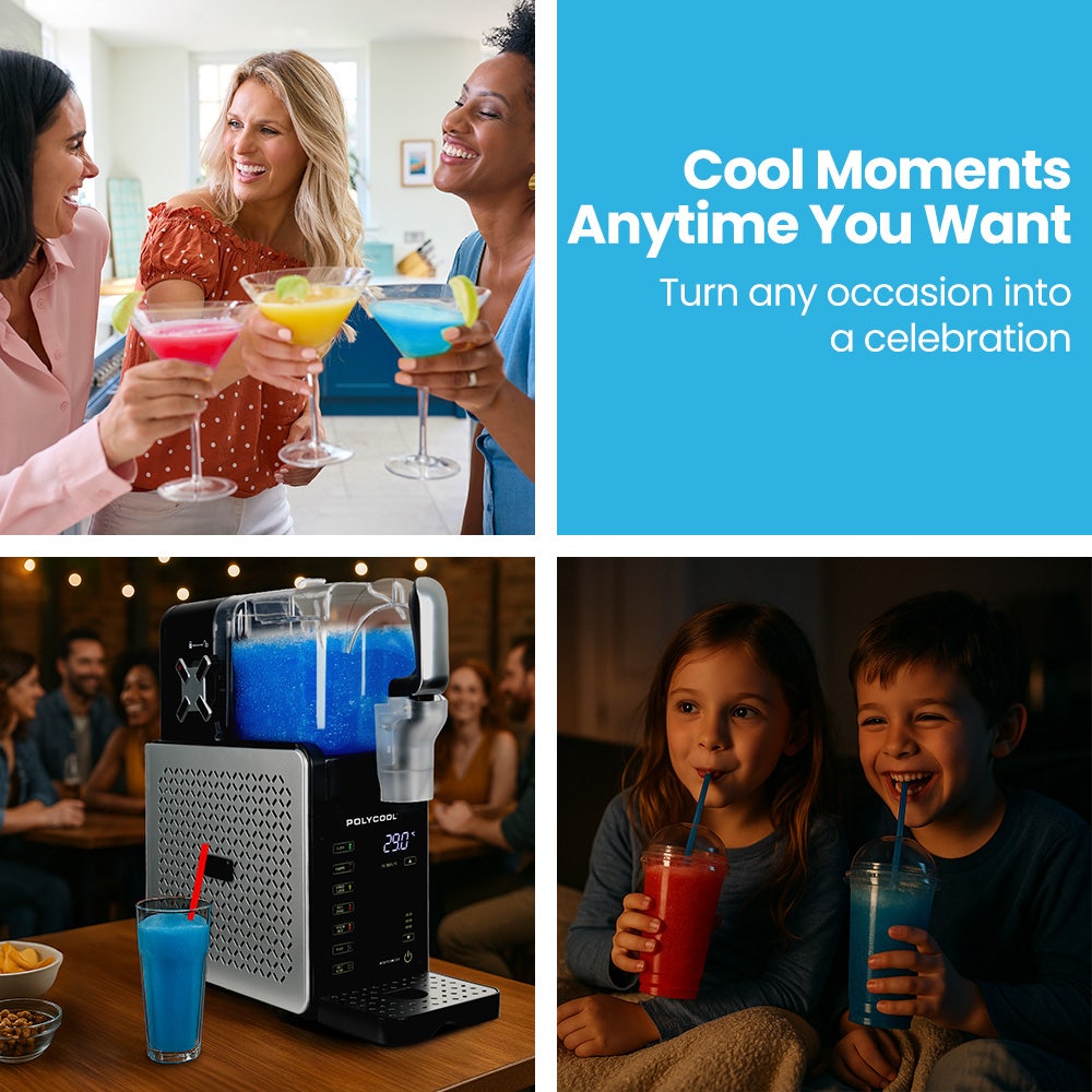 POLYCOOL 3L Slushie Frozen Drink Maker, Home Slush Machine, Fast Chilling, Easy Digital Controls Polycool