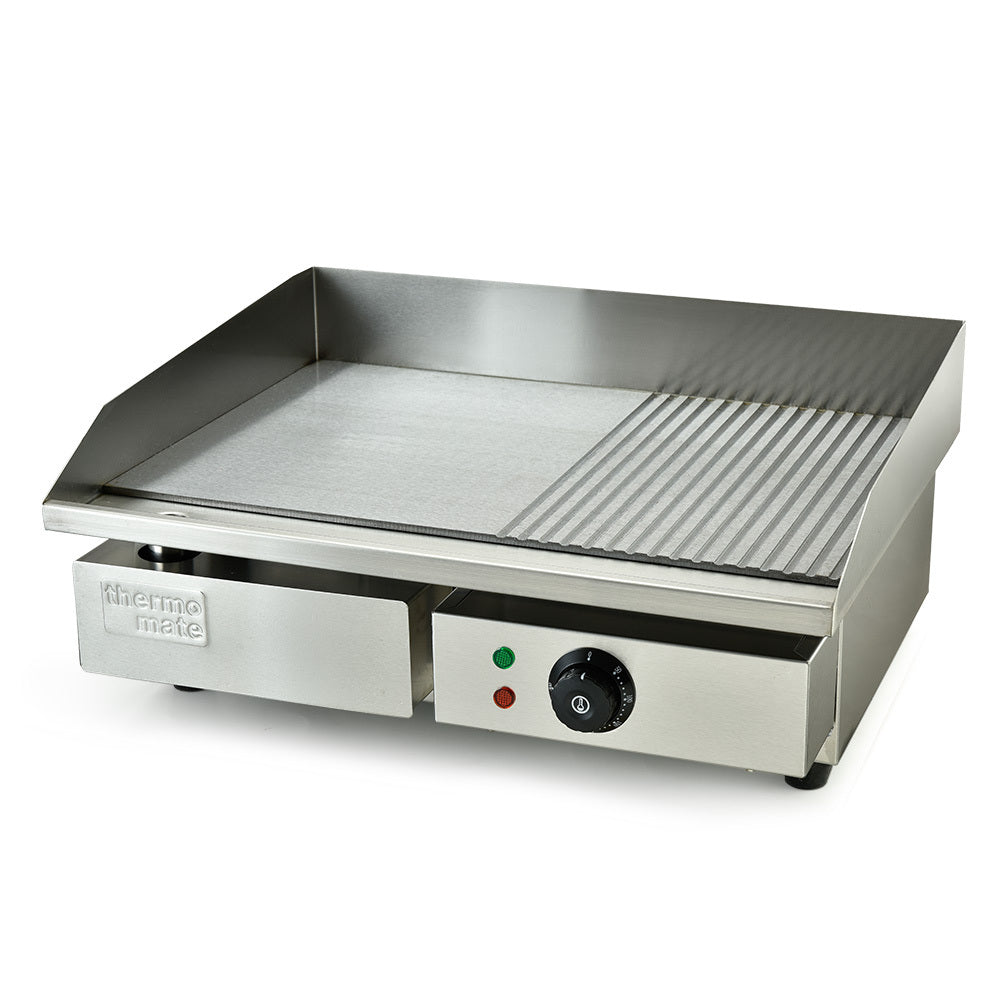 THERMOMATE Electric Griddle Commercial Stainless Steel 2200W BBQ Grill Pan Hot Plate Large Thermomate