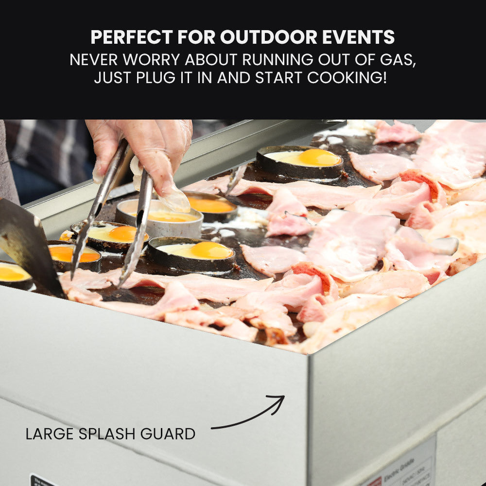 THERMOMATE Electric Griddle Commercial Stainless Steel 2200W BBQ Grill Pan Hot Plate Large Thermomate