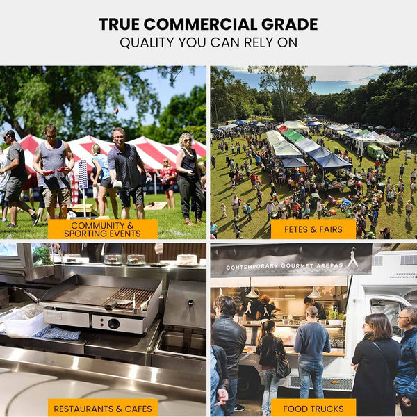 THERMOMATE Electric Griddle Commercial Stainless Steel 2200W BBQ Grill Pan Hot Plate Large Thermomate