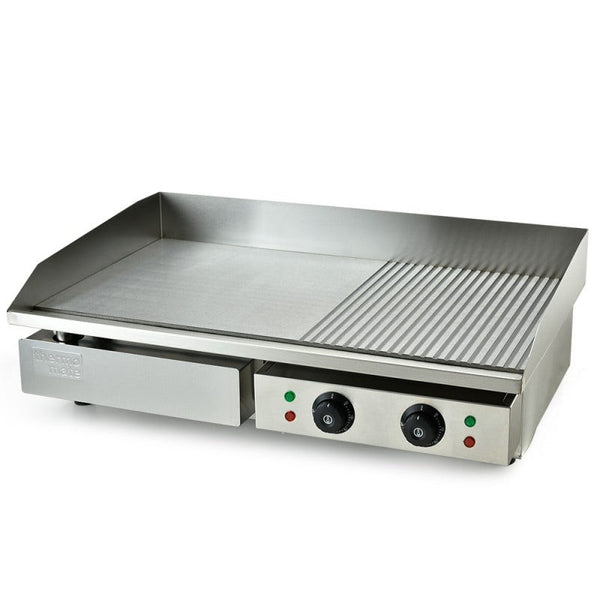 THERMOMATE Commercial Electric Griddle TH-G06, 4400W 73x40cm Half Ribbed Dual Surface Thermomate