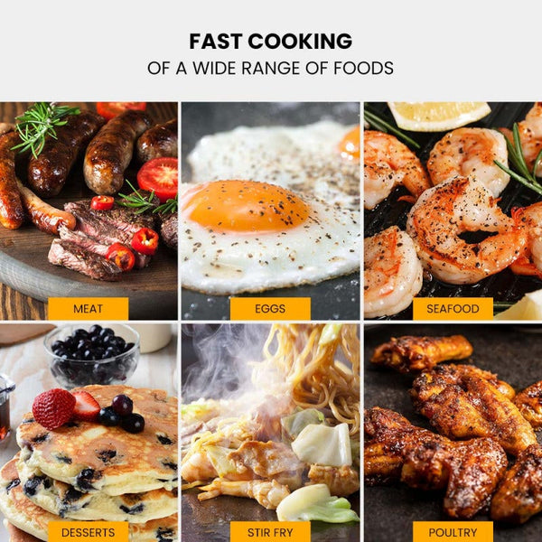 THERMOMATE Commercial Electric Griddle TH-G06, 4400W 73x40cm Half Ribbed Dual Surface Thermomate