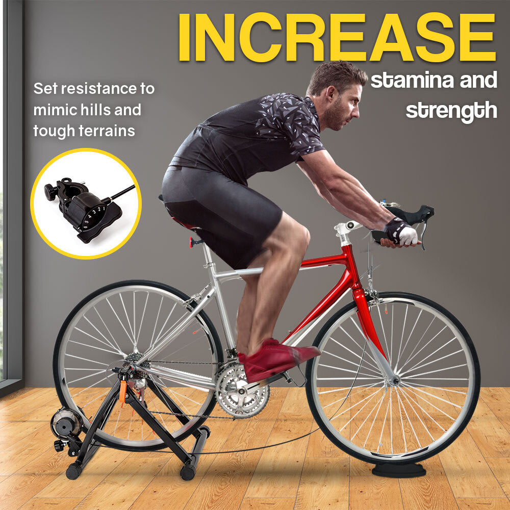 PROFLEX Indoor Bicycle Trainer - Bike Cycling Stationary Magnetic Stand Training Awezingly