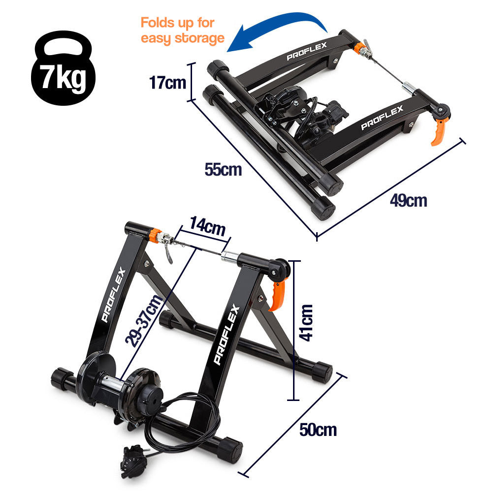 PROFLEX Indoor Bicycle Trainer - Bike Cycling Stationary Magnetic Stand Training Awezingly