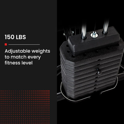 PROFLEX Multi-Station Compact Home Gym Set, 150lbs Weight Plates- M8000