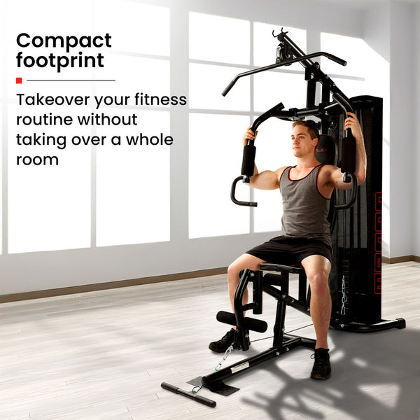 PROFLEX Multi-Station Compact Home Gym Set, 150lbs Weight Plates- M8000 Awezingly