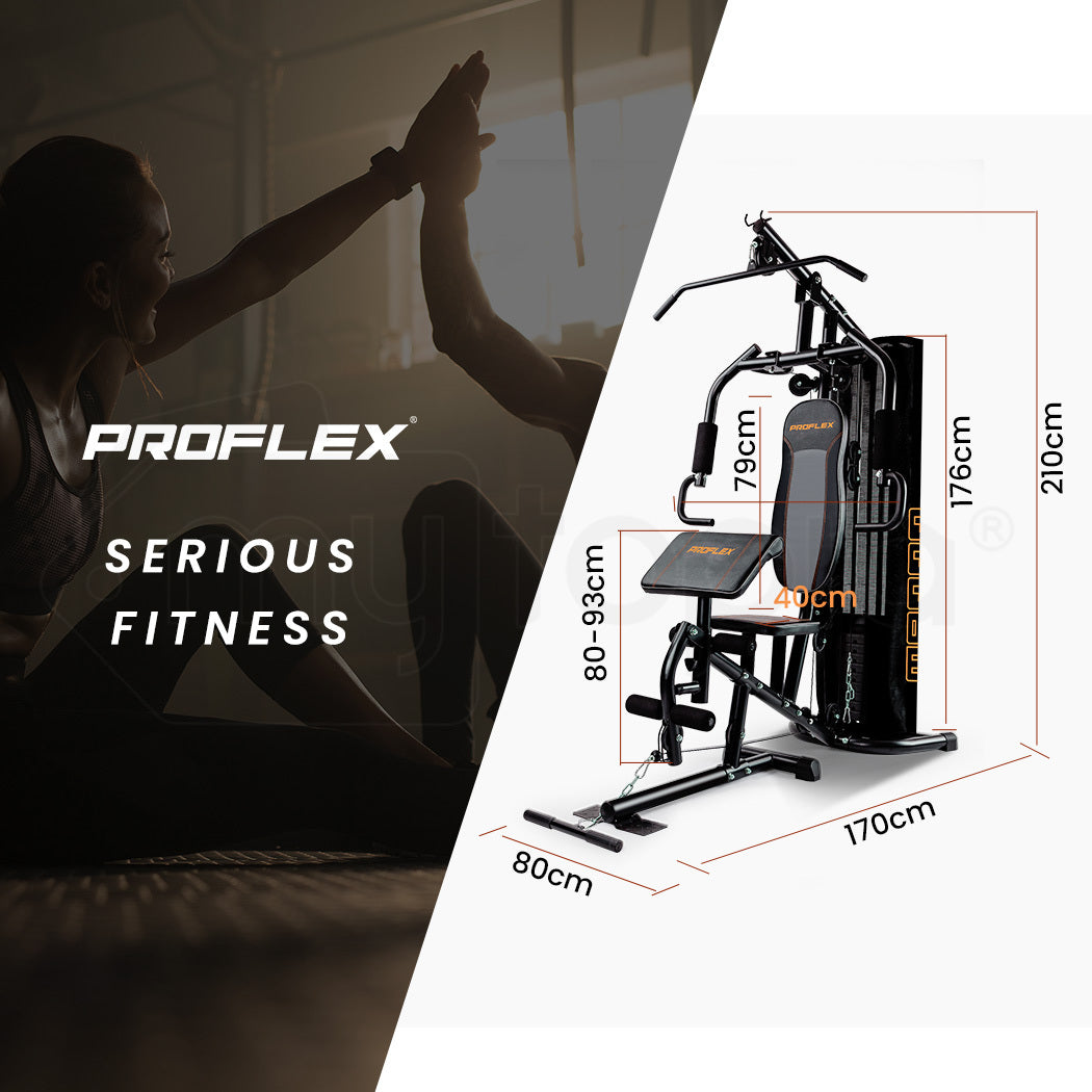PROFLEX Multi-Station Home Gym Set with 98lbs Weight Plates- M8000 Awezingly