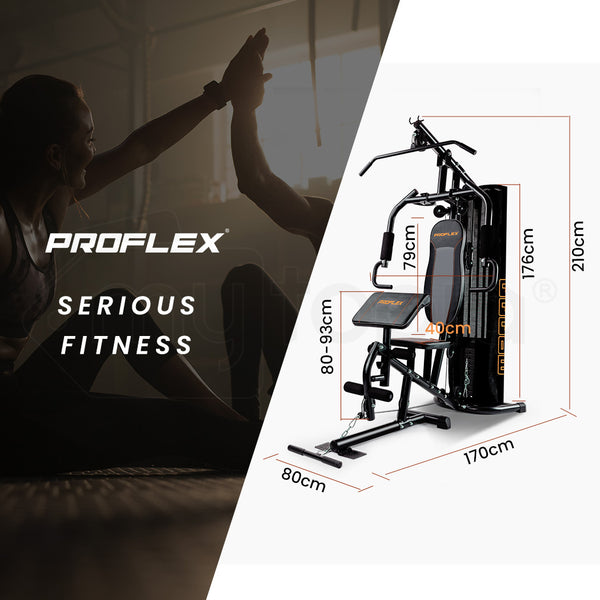 PROFLEX Multi-Station Home Gym Set with 98lbs Weight Plates- M8000 Awezingly