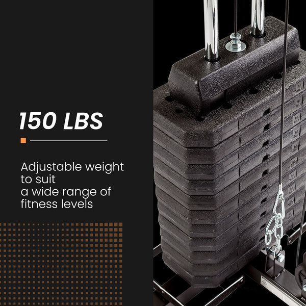 PROFLEX Multi-Station Home Gym Set with 98lbs Weight Plates- M8000 Awezingly