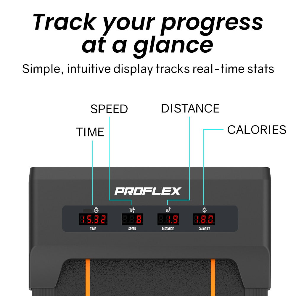 PROFLEX Electric Walking Pad Under Desk Treadmill, Remote Control, Compact Foldable Size, Tablet Holder, LCD Display, Walk or Light Jog Awezingly