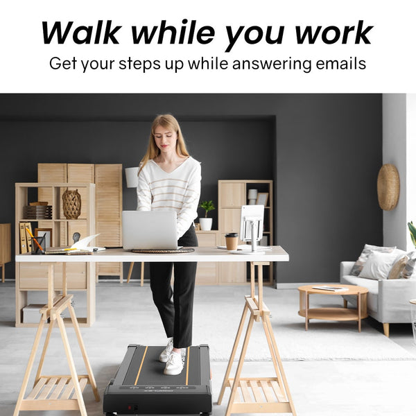 PROFLEX Electric Walking Pad Under Desk Treadmill, Remote Control, Compact Foldable Size, Tablet Holder, LCD Display, Walk or Light Jog Awezingly