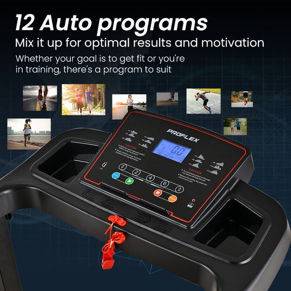PROFLEX TRX3 Electric Treadmill, Compact Size, Foldable, USB/MP3, Pulse Sensors Awezingly