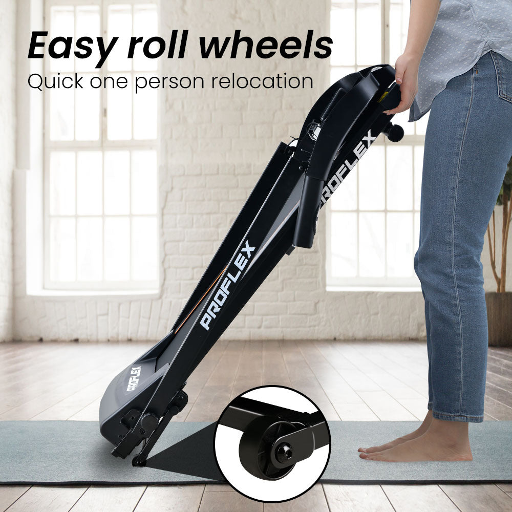 PROFLEX TRX3 Electric Treadmill, Compact Size, Foldable, USB/MP3, Pulse Sensors Awezingly