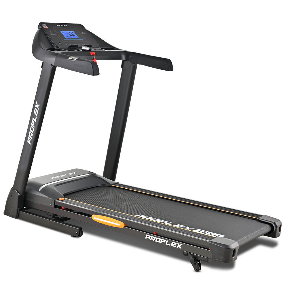 PROFLEX TRX4 Electric Treadmill, Medium Size, Foldable, Suspension, Bluetooth, USB/MP3, Pulse Sensors, Fitness Tracker Awezingly