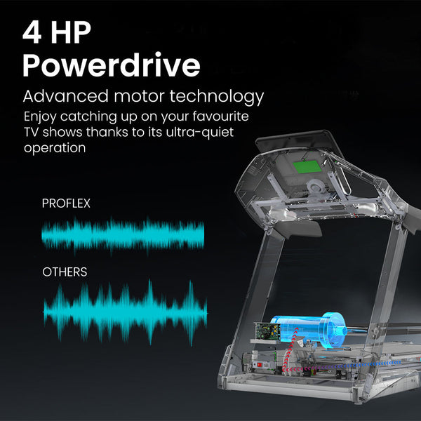 Proflex TRX9s Electric Treadmill, Large Size, 450mm Belt, 10-inch display, Foldable, Suspension, Auto Incline, WiFi, Bluetooth, Pulse Sensors Awezingly