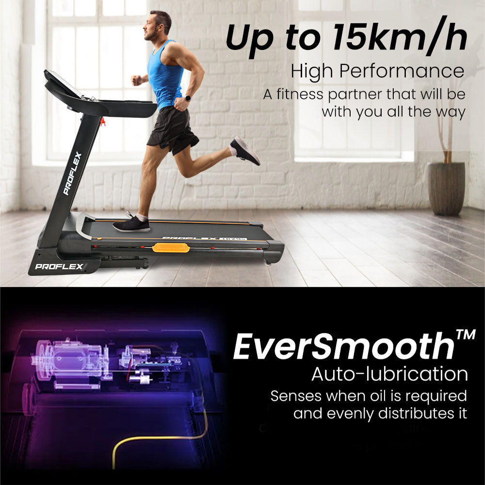 Proflex TRX9s Electric Treadmill, Large Size, 450mm Belt, 10-inch display, Foldable, Suspension, Auto Incline, WiFi, Bluetooth, Pulse Sensors Awezingly