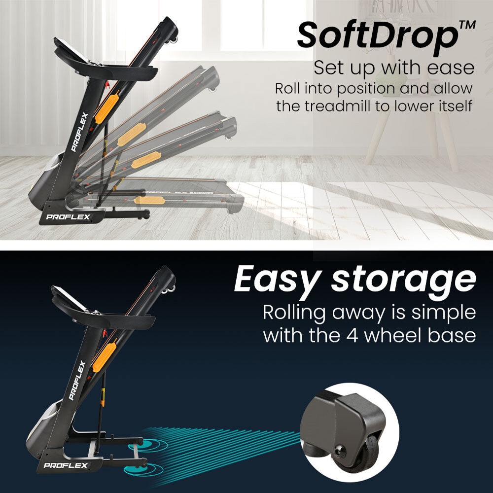 Proflex TRX9s Electric Treadmill, Large Size, 450mm Belt, 10-inch display, Foldable, Suspension, Auto Incline, WiFi, Bluetooth, Pulse Sensors Awezingly