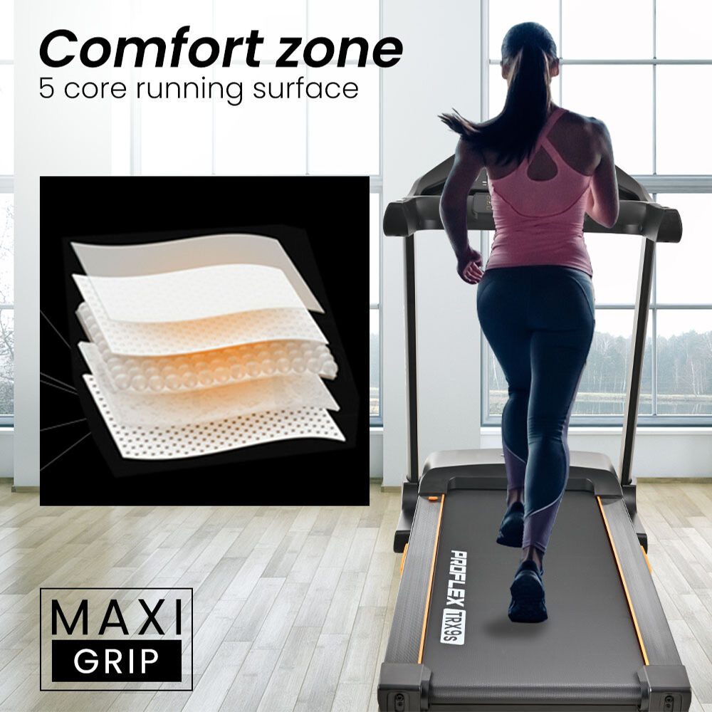 Proflex TRX9s Electric Treadmill, Large Size, 450mm Belt, 10-inch display, Foldable, Suspension, Auto Incline, WiFi, Bluetooth, Pulse Sensors Awezingly
