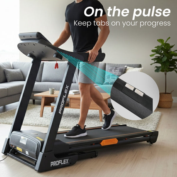 Proflex TRX9s Electric Treadmill, Large Size, 450mm Belt, 10-inch display, Foldable, Suspension, Auto Incline, WiFi, Bluetooth, Pulse Sensors Awezingly