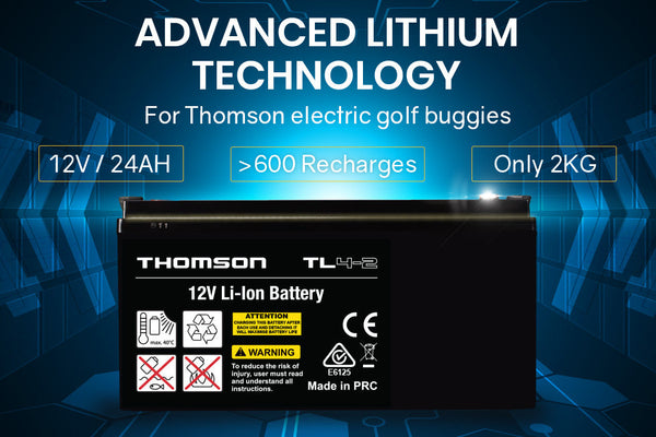 THOMSON 12V 24Ah Lithium Battery for Thomson Golf Buggy Trolley Does Not Apply