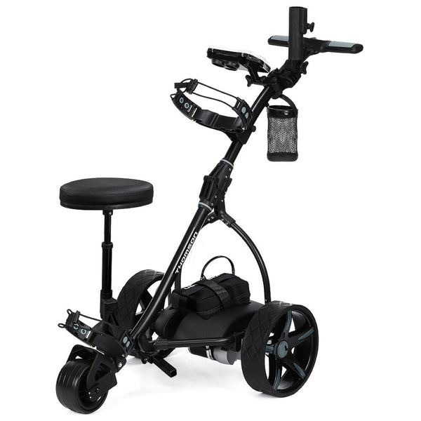 THOMSON E5000 Pro Lithium Golf Buggy, 36 Hole, Only 12kg, Easy Fold, Electric Motorised Buggy Trolley Cart w/ Seat, Black Does Not Apply