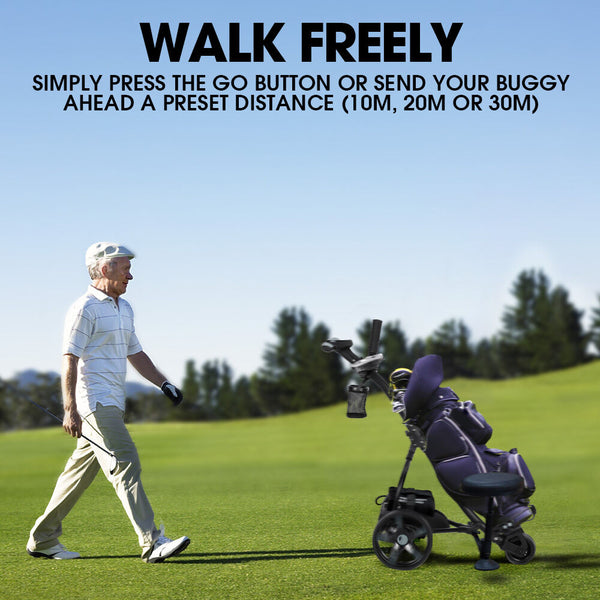 THOMSON E5000 Pro Lithium Golf Buggy, 36 Hole, Only 12kg, Easy Fold, Electric Motorised Buggy Trolley Cart w/ Seat, Black Does Not Apply