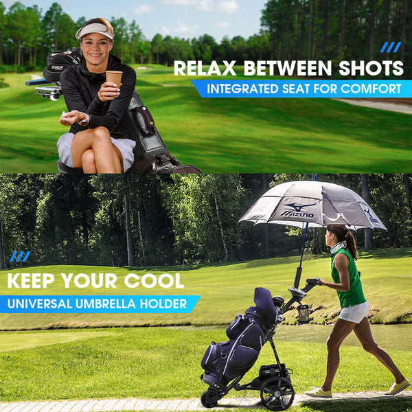 THOMSON E5000 Pro Lithium Golf Buggy, 36 Hole, Only 12kg, Easy Fold, Electric Motorised Buggy Trolley Cart w/ Seat, Black Does Not Apply