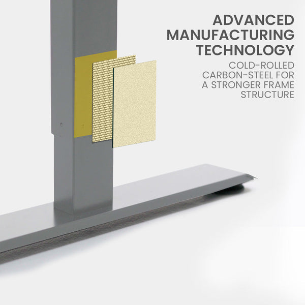 Fortia Corner Standing Desk, 1730W x 1730W x 750D, 3 Motors, 120kg Load, Sit to Stand Up Electric Height Adjustable, Black/Silver Frame Fortia