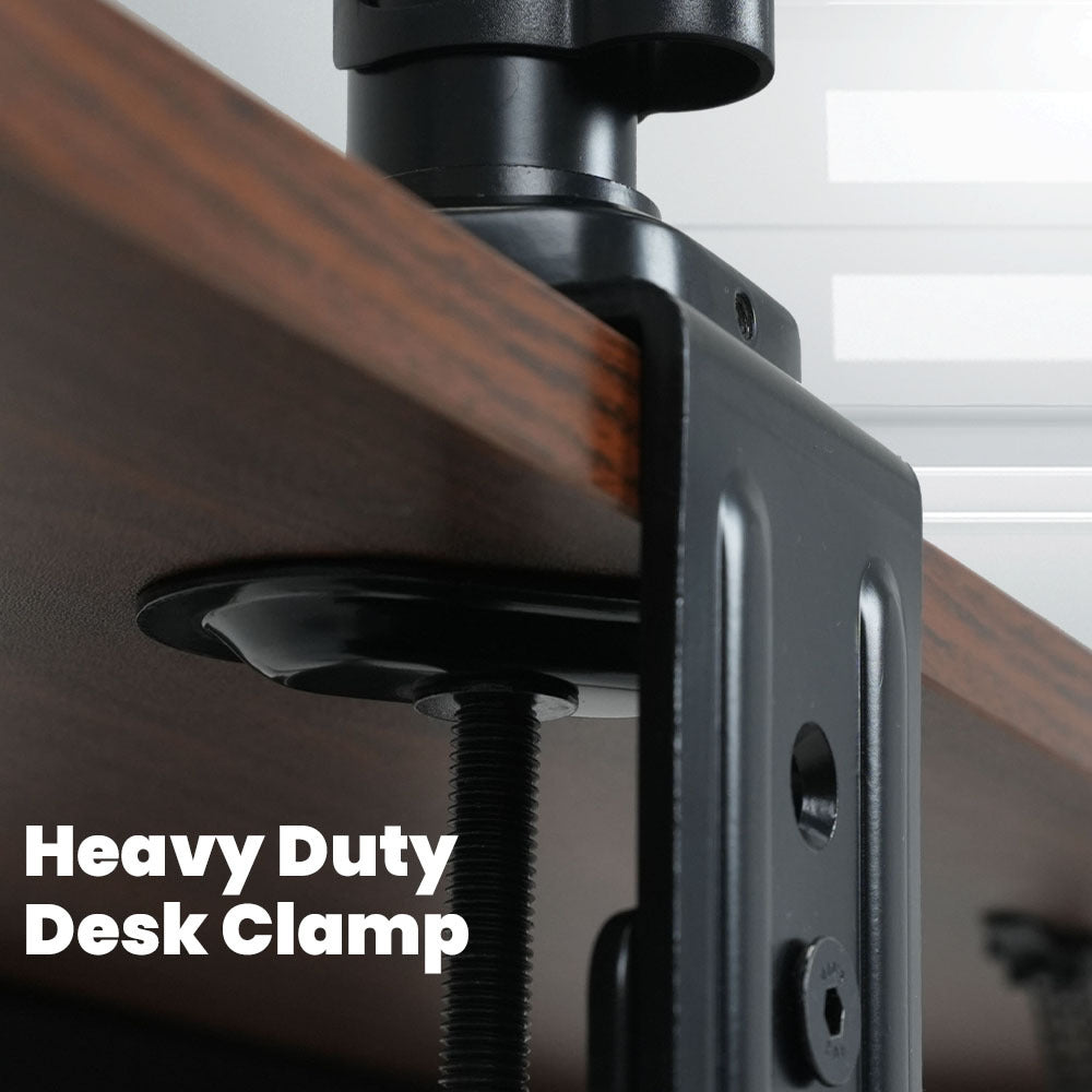 FORTIA Triple Computer Monitor Mount Stand for Desk with 3 Adjustable Arm Holder for 15 to 32 inch Displays Fortia