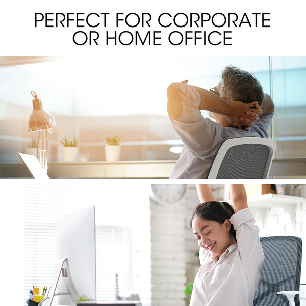 FORTIA Ergonomic Office Desk Chair, Coolmesh Fabric, Adjustable Recline, Blue Mesh/White Frame Fortia