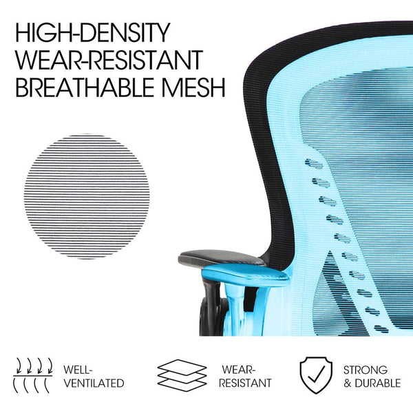 FORTIA Ergonomic Office Desk Chair, Coolmesh Fabric, Adjustable Recline, Black Mesh/Black Frame Fortia