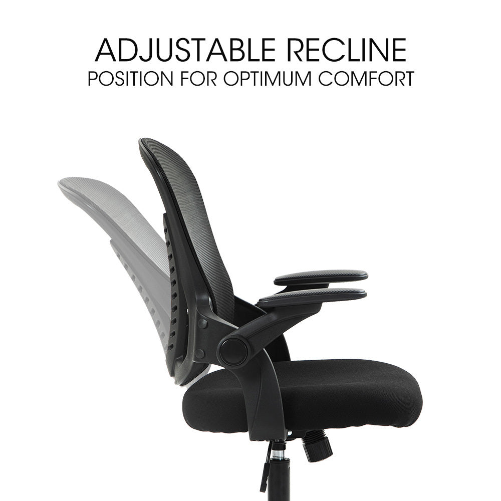 FORTIA Ergonomic Office Desk Chair, Coolmesh Fabric, Adjustable Recline, Black Mesh/Black Frame Fortia
