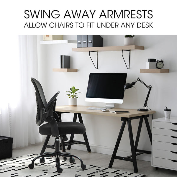 FORTIA Ergonomic Office Desk Chair, Coolmesh Fabric, Adjustable Recline, Black Mesh/Black Frame Fortia