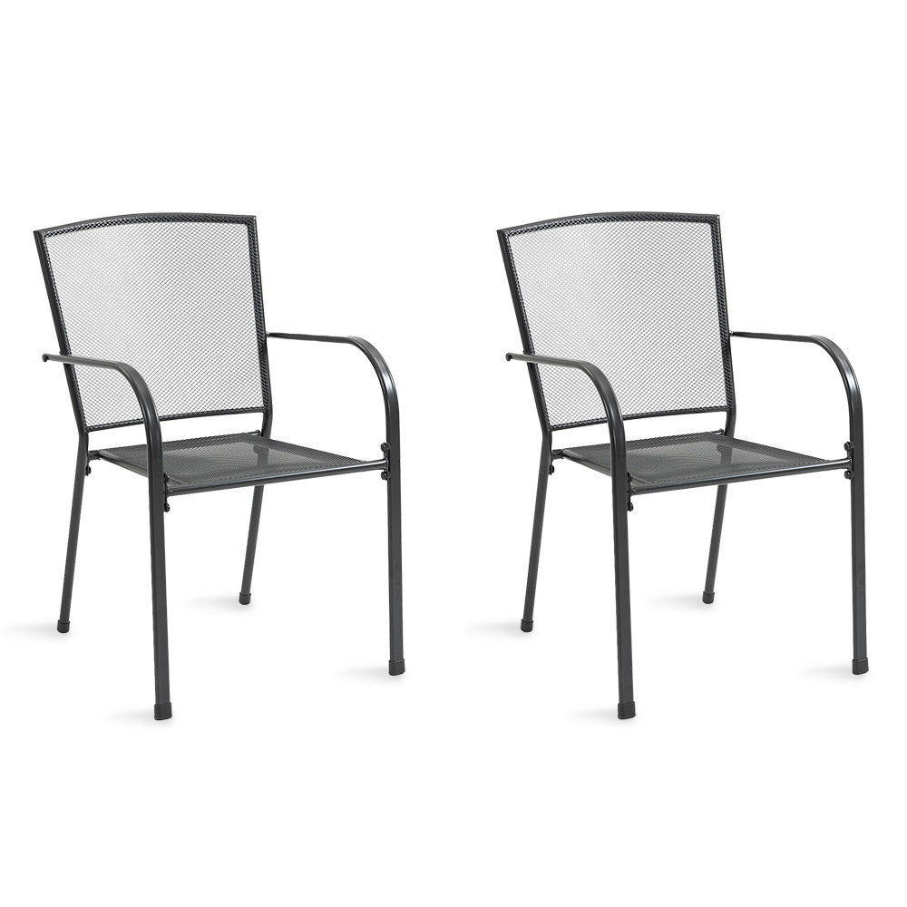 FORTIA 2pc Outdoor Dining Chair Set, for Outside with E-coating Fortia