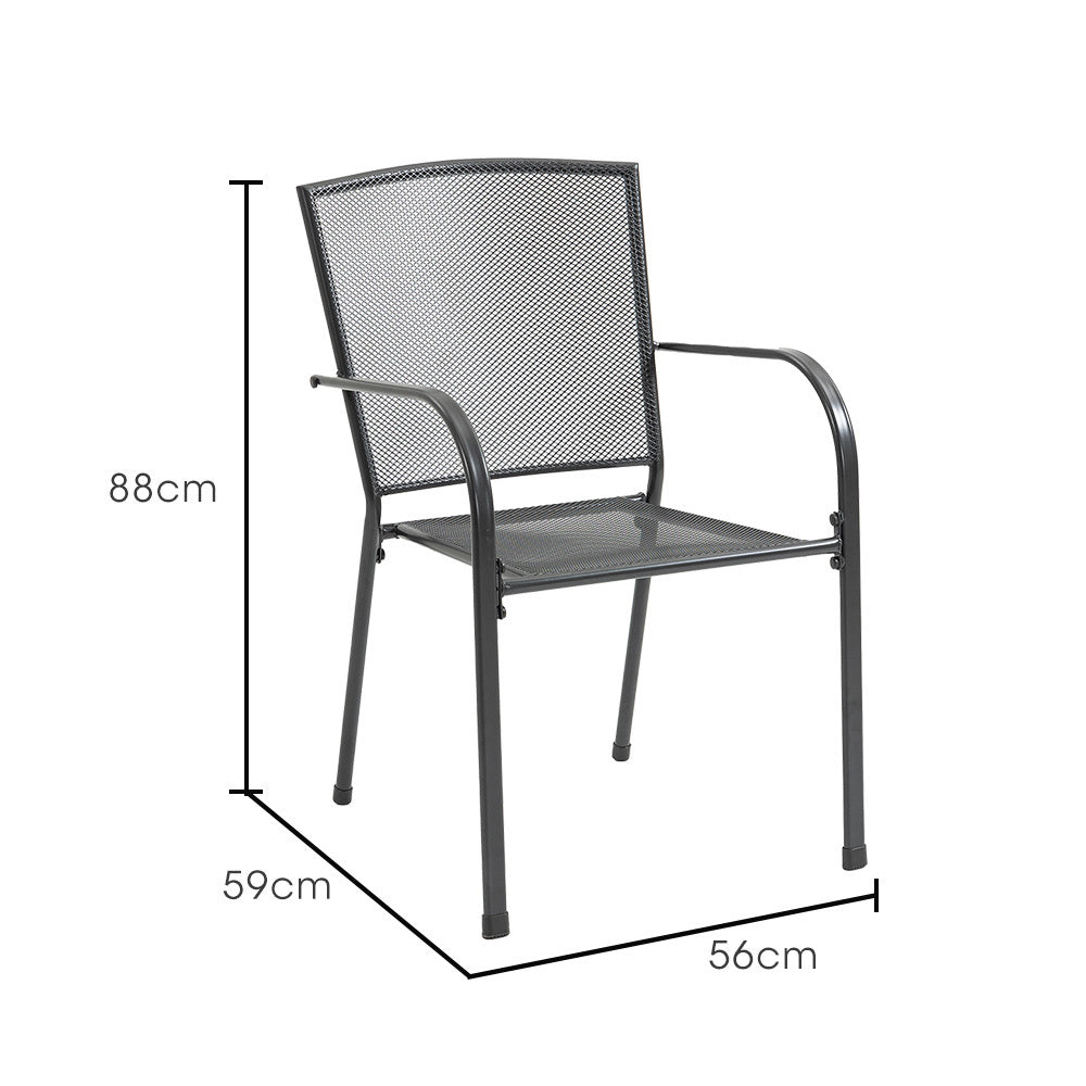 FORTIA 2pc Outdoor Dining Chair Set, for Outside with E-coating Fortia