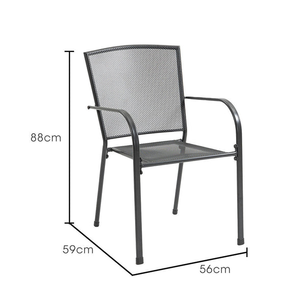 FORTIA 2pc Outdoor Dining Chair Set, for Outside with E-coating Fortia