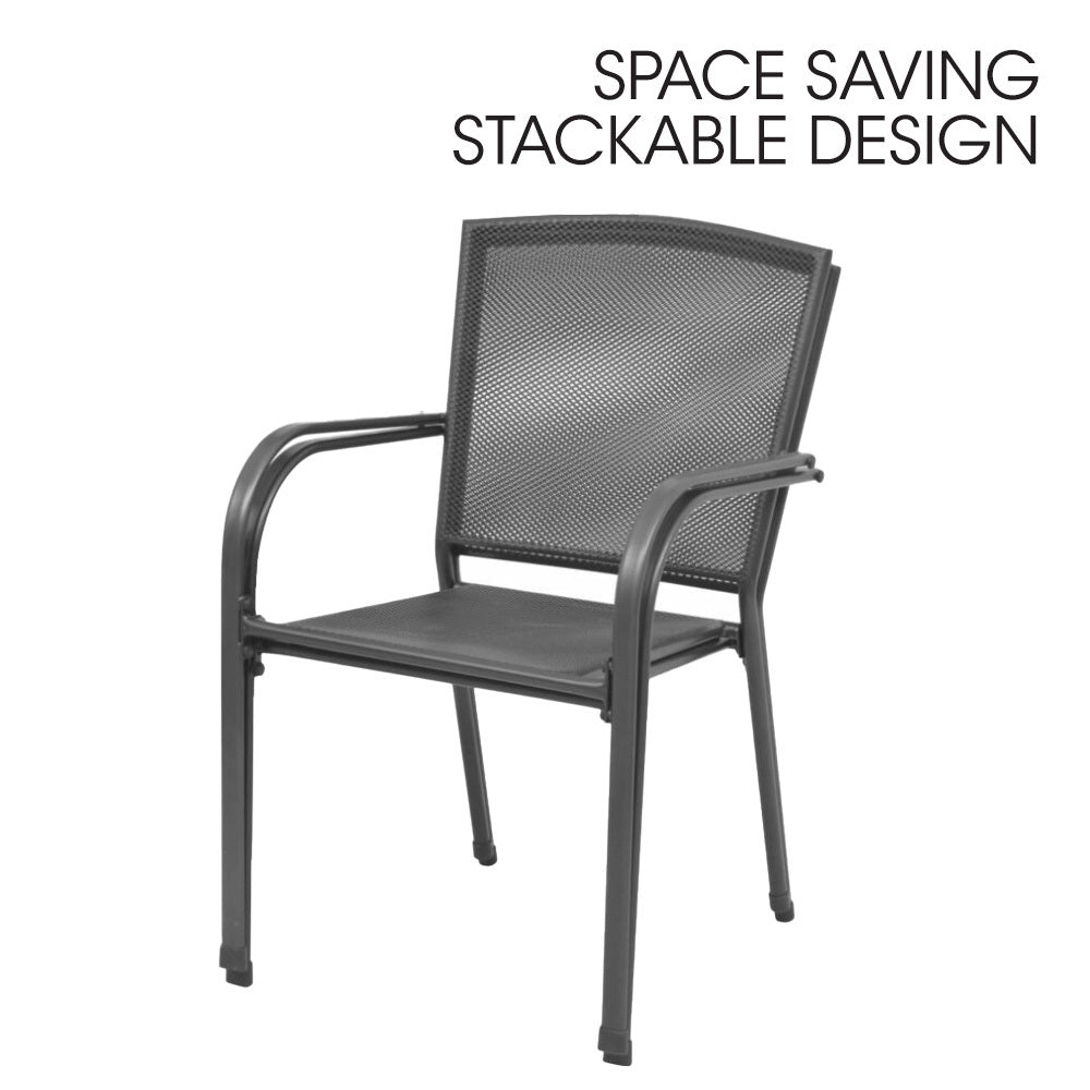 FORTIA 2pc Outdoor Dining Chair Set, for Outside with E-coating Fortia