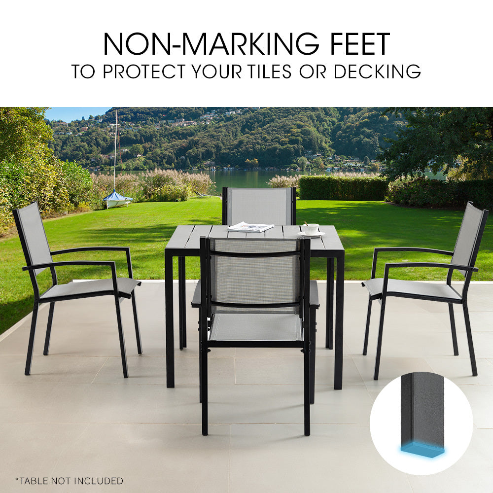 Fortia 4pc Outdoor Dining Chair Set, Furniture for Outside Fortia