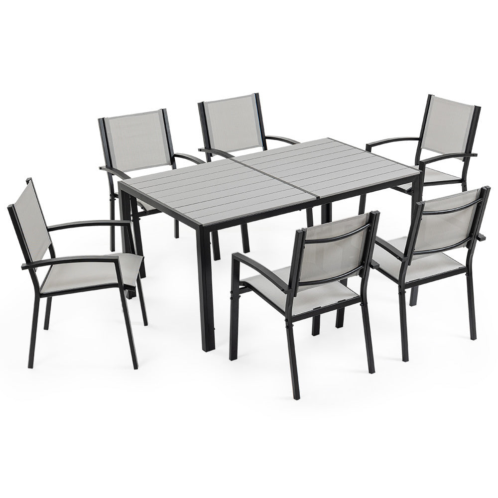 FORTIA 7pc Outdoor Dining Furniture Set, Table and Chairs Setting for Outside Fortia