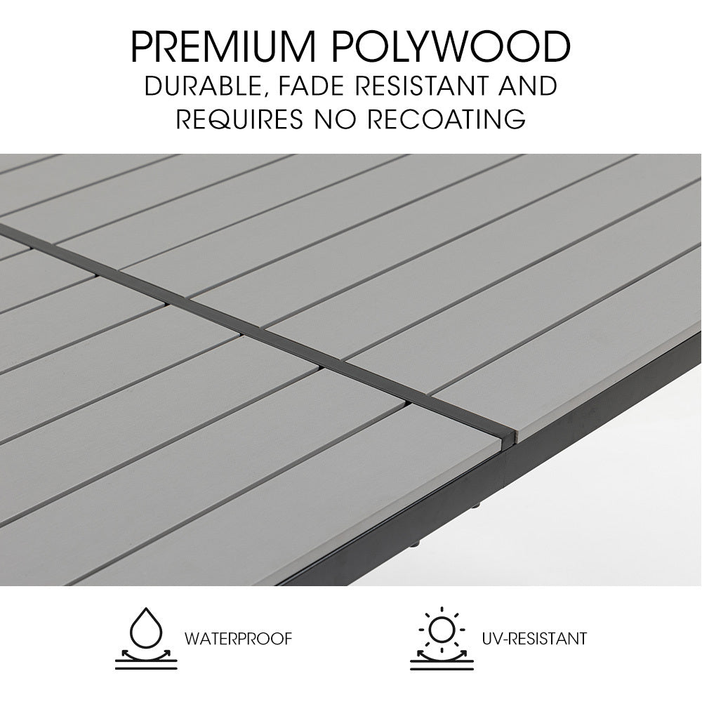 FORTIA 7pc Outdoor Dining Furniture Set, Table and Chairs Setting for Outside Fortia